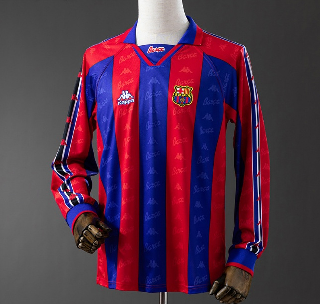 Retro Barcelona 1996-97 Home Long Sleeve Soccer Jersey