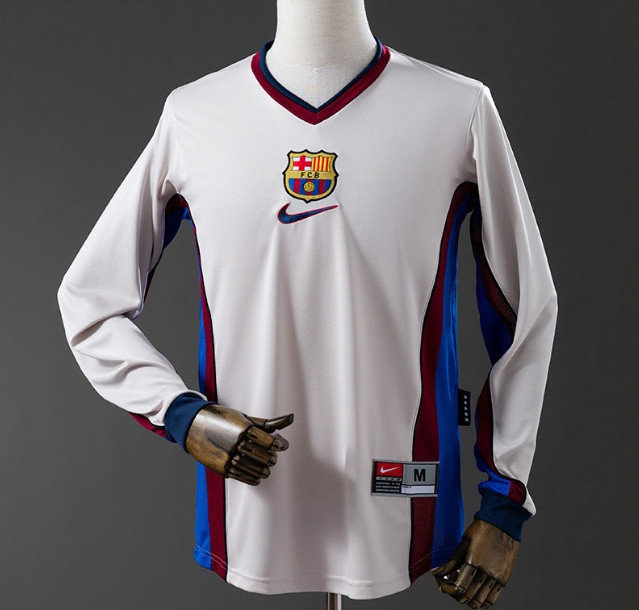 Retro Barcelona 1998-99 Away Long Sleeve Soccer Jersey