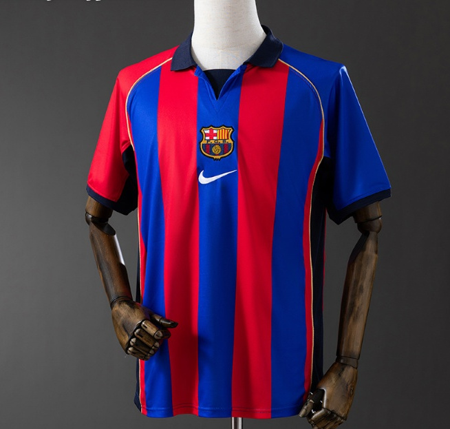 Retro Barcelona 2001-02 Home Soccer Jersey