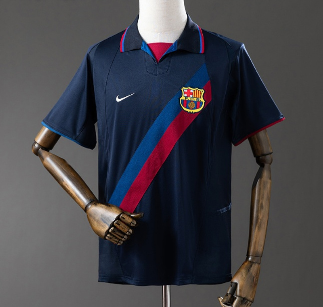 Retro Barcelona 2002-03 Away Kit Soccer Jersey