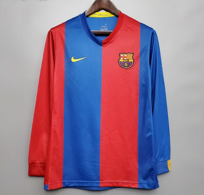 Retro Barcelona 2006-07 Home Long Sleeve Soccer Jersey
