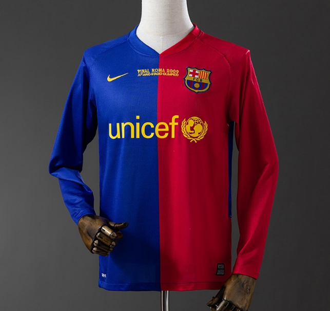 Retro Barcelona 2008-09 Home Long Sleeve Soccer Jersey