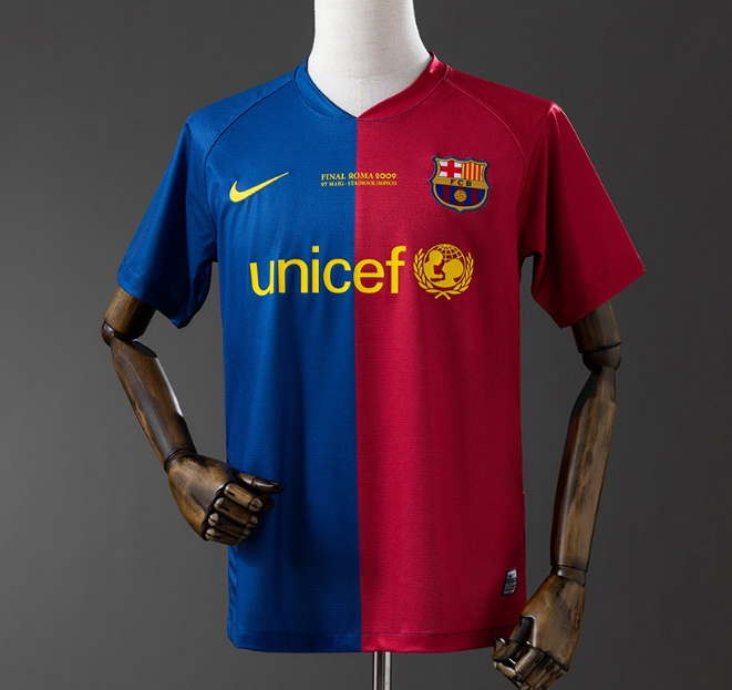 Retro Barcelona 2008-09 Home Soccer Jersey UCL Final VS Roma