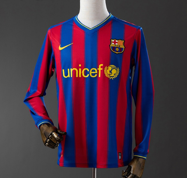 Retro Barcelona 2009-10 Home Long Sleeve Soccer Jersey