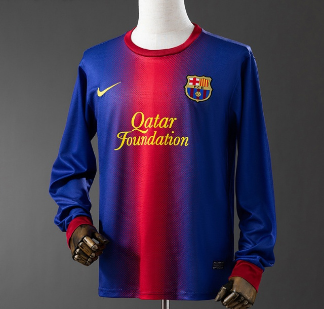 Retro Barcelona 2012-13 Home Long Sleeve Soccer Jersey