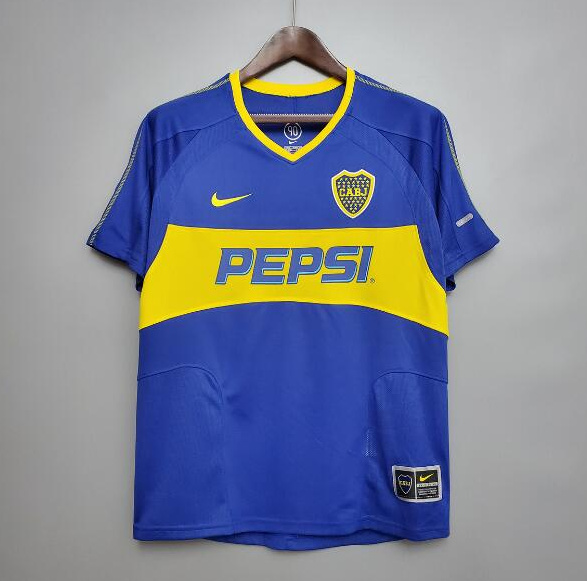 Retro Boca Juniors 2003-04 Home Soccer Jersey