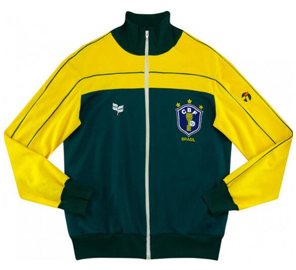 Retro Brazil 1982-1985 Training Jacket Yellow Green
