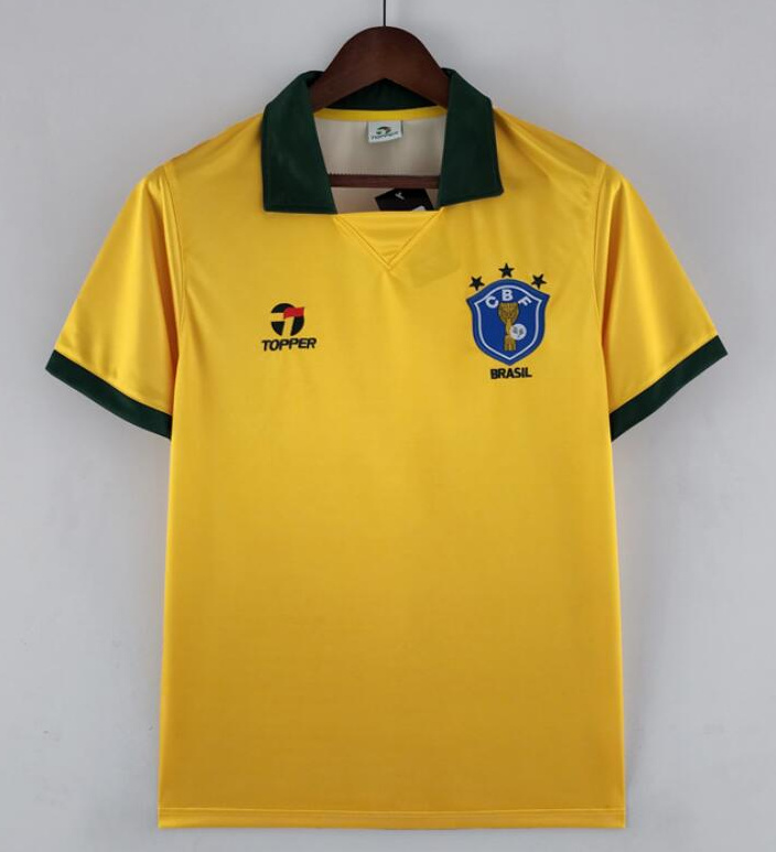 Retro Brazil 1988 Home Soccer Jersey1