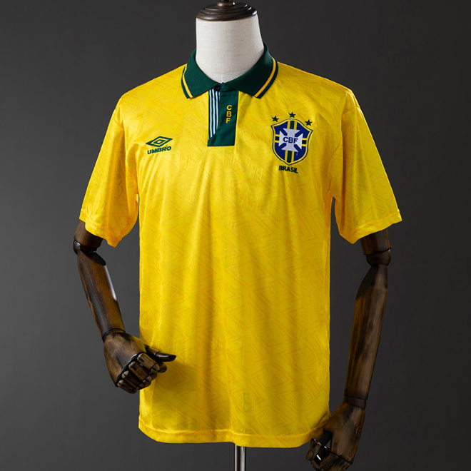 Retro Brazil 1991-93 Home Yellow Soccer Jersey