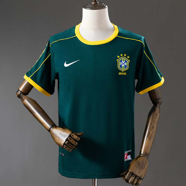 Retro Brazil 1998 Goalkeeper Soccer Jersey Green
