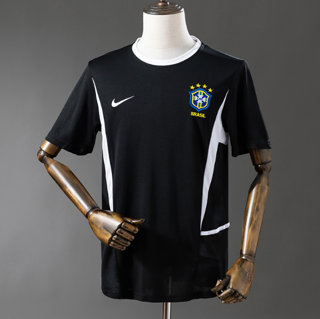 Retro Brazil 2002 Goalkeeper Soccer Jersey Black