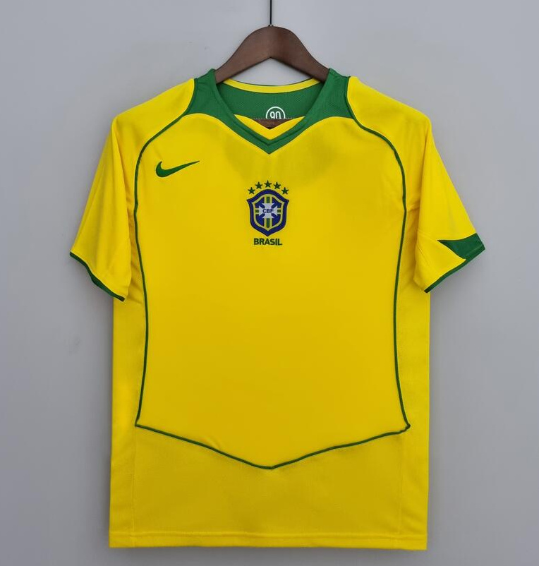 Retro Brazil 2004-06 Home Soccer Jersey Yellow
