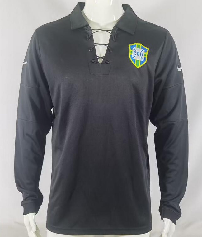 Retro Brazil 2004 Special Long Sleeve Soccer Jersey Black