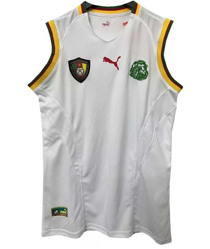 Retro Cameroon 2002 Vest Soccer Jersey White