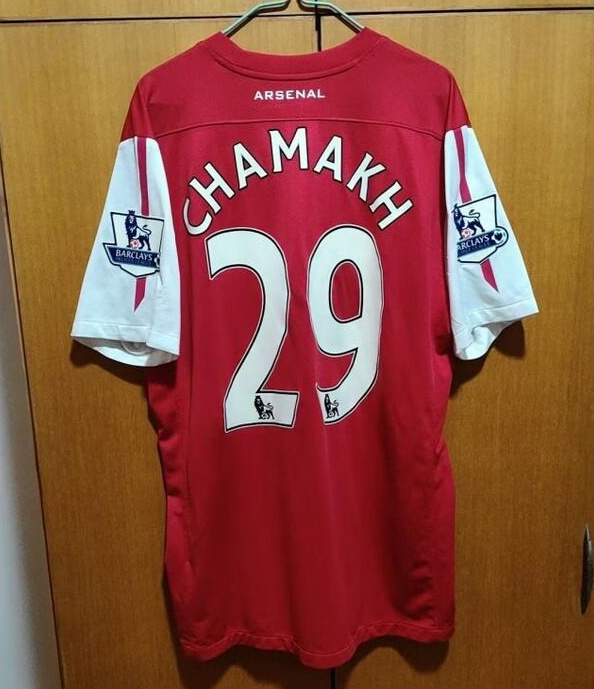 Retro Chamakh #29 Arsenal 2011-12 Home Soccer Jersey with EPL Printing