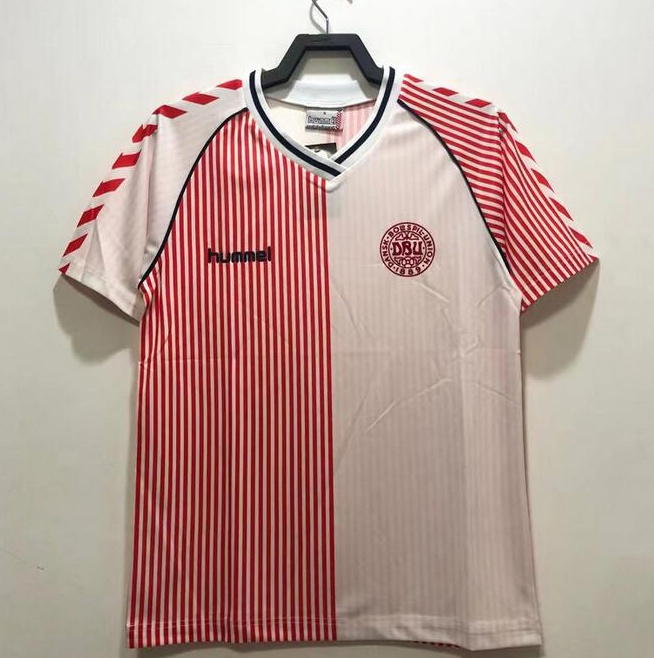 Retro Denmark 1986 Away Soccer Jersey