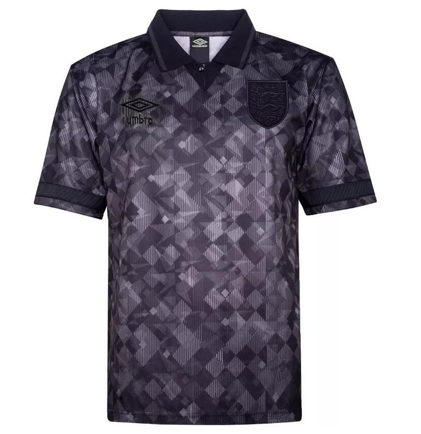 Retro England 1990 Black Soccer Jersey