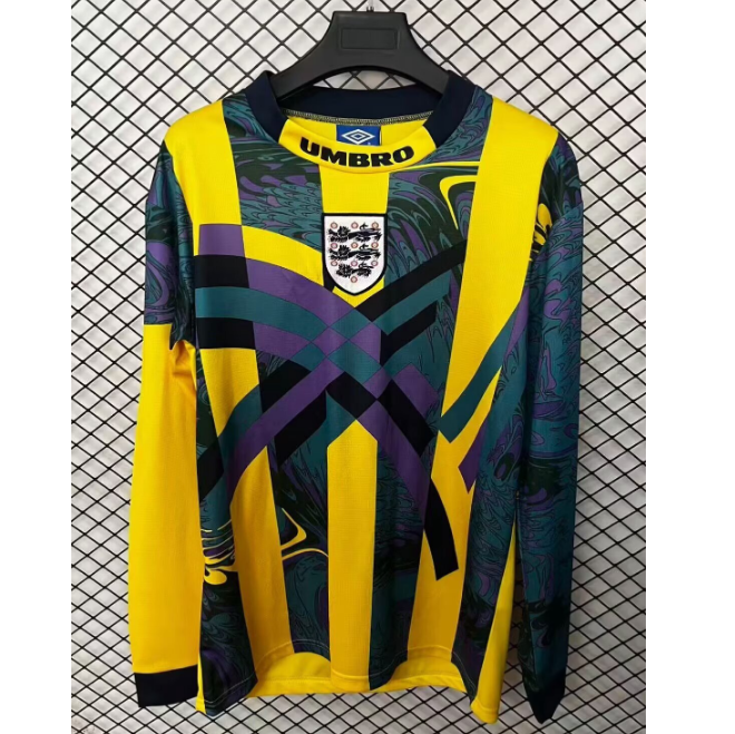 Retro England 1995 Goalkeeper Long Sleeve Soccer Jersey