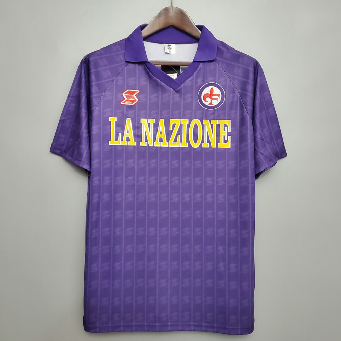 Retro Fiorentina 1989-90 Home Soccer Jersey