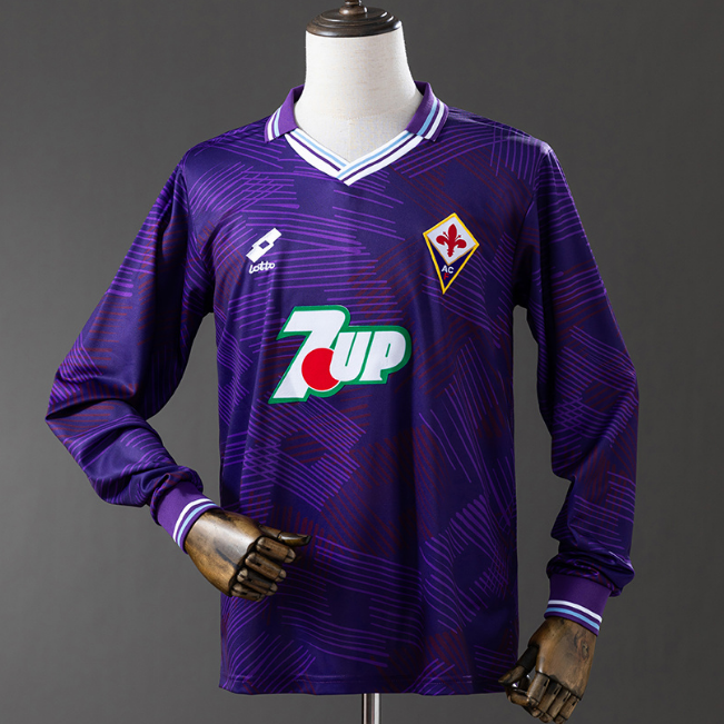 Retro Fiorentina 1992-93 Home Long Sleeve Soccer Jersey