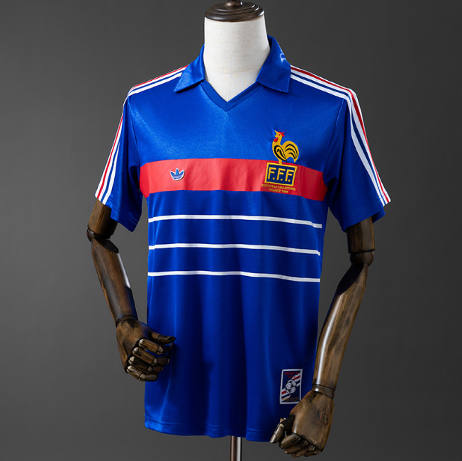 Retro France 1984-86 Home Soccer Jersey