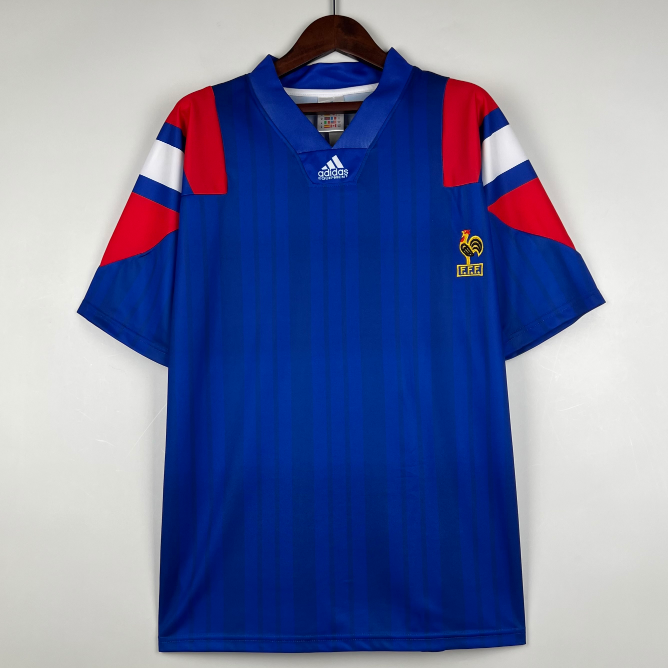 Retro France 1992-94 Home Soccer Jersey