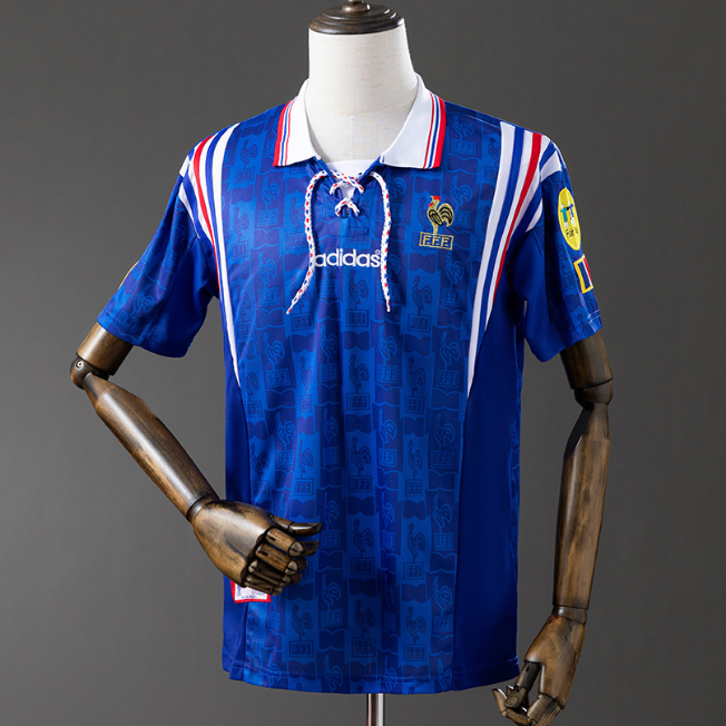 Retro France 1996 Home Soccer Jersey