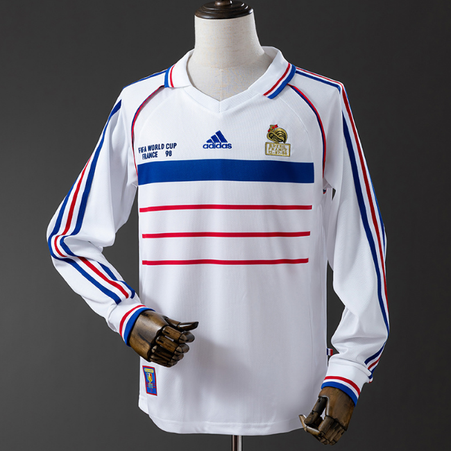 Retro France 1998 Away Long Sleeve Soccer Jersey