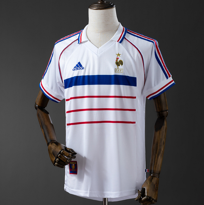Retro France 1998 World Cup Away Soccer Jersey