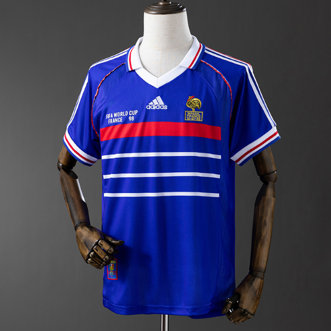 Retro France 1998 World Cup Home Soccer Jersey