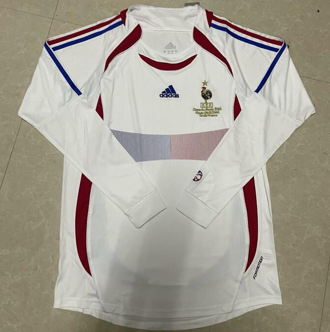 Retro France 2006 Away Long Sleeve Soccer Jersey