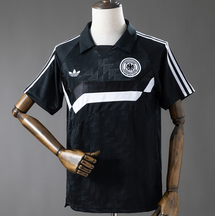 Retro Germany 1988-90 Away Black Soccer Jersey