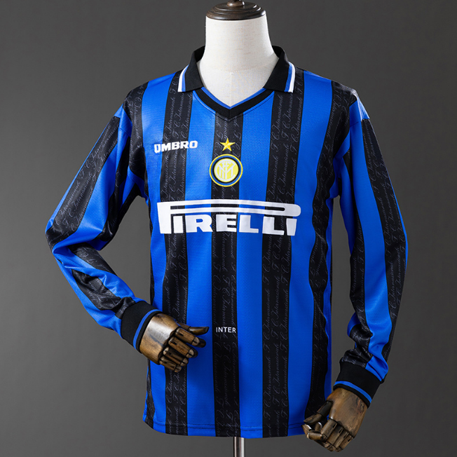 Retro Inter Milan 1997-98 Home Long Sleeve Soccer Jersey