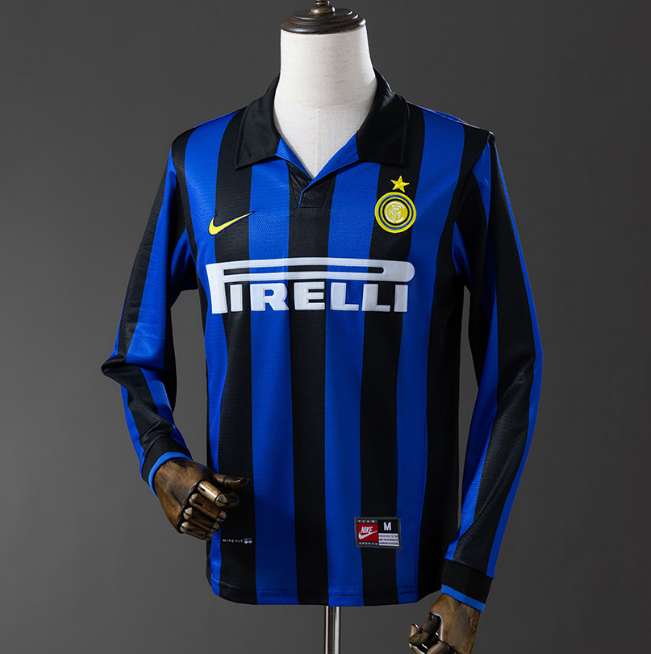 Retro Inter Milan 1998-99 Home Long Sleeve Soccer Jersey