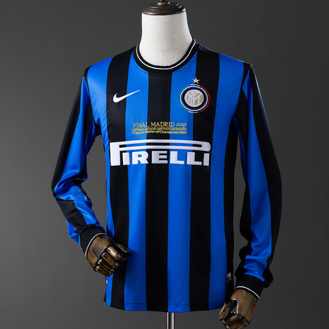 Retro Inter Milan 2009-10 Home Long Sleeve Soccer Jersey