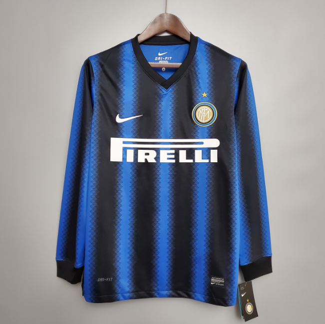 Retro Inter Milan 2010-11 Home Long Sleeve Soccer Jersey
