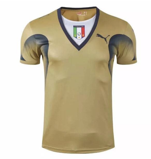 Retro Italy 2006 Goalkeeper Soccer Jersey Gold