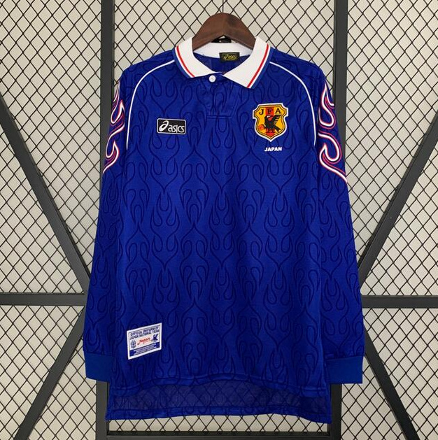Retro Japan 1998 Home Long Sleeve Soccer Jersey
