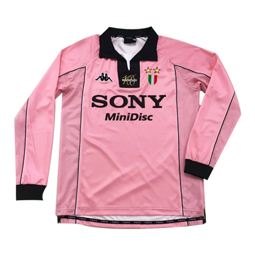Retro Juventus 1997-98 Away Long Sleeve Soccer Jersey Pink