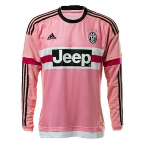 Retro Juventus 2015-16 Away Long Sleeve Soccer Jersey Pink