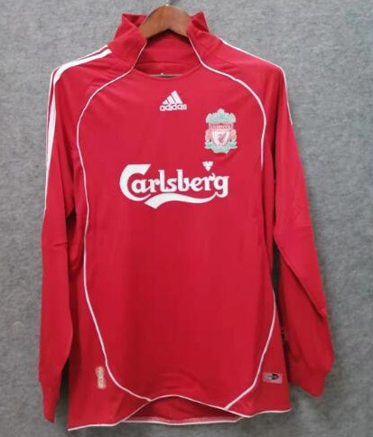 Retro Liverpool 06-08 Home Long Sleeve Soccer Jersey