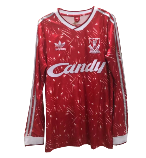 Retro Liverpool 1989-1991 Home Long Sleeve Soccer Jersey