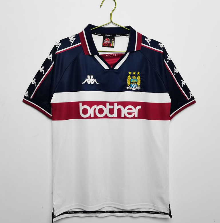 Retro Manchester City 1997-98 Away Soccer Jersey