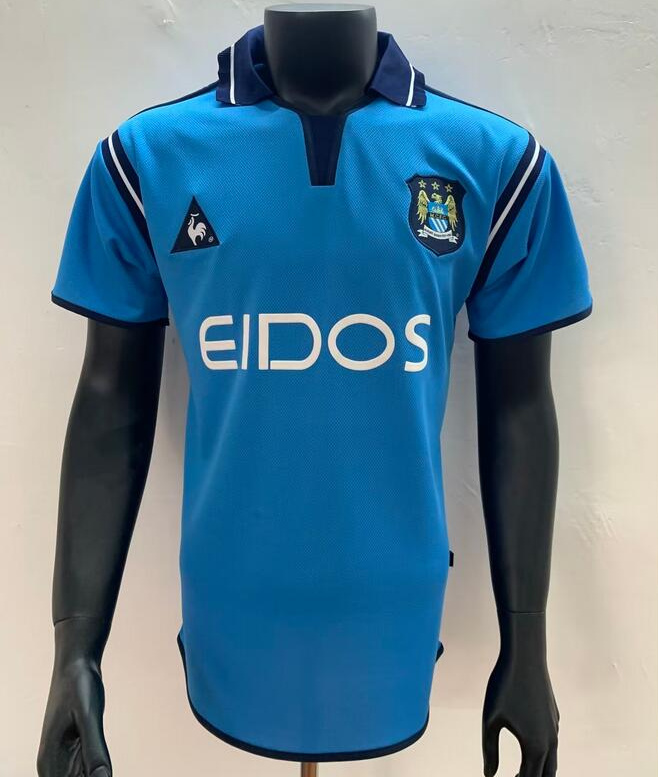 Retro Manchester City 2001-02 Home Soccer Jersey