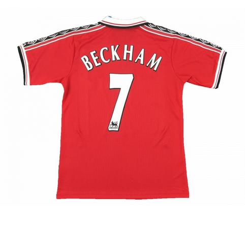 Retro Manchester United #7 Beckham 98-99 Home Soccer Jersey Shirt