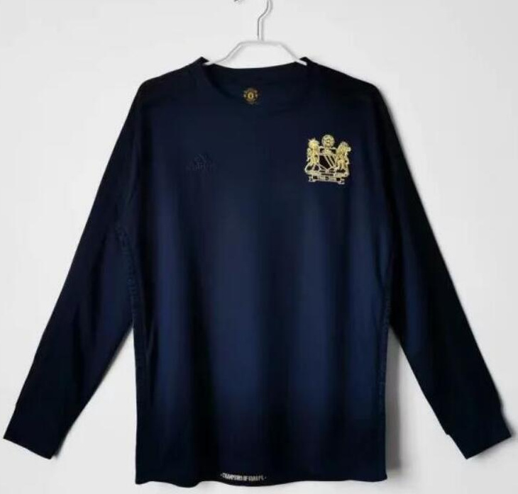 Retro Manchester United 1968 Royal Blue Long Sleeve Soccer Jersey