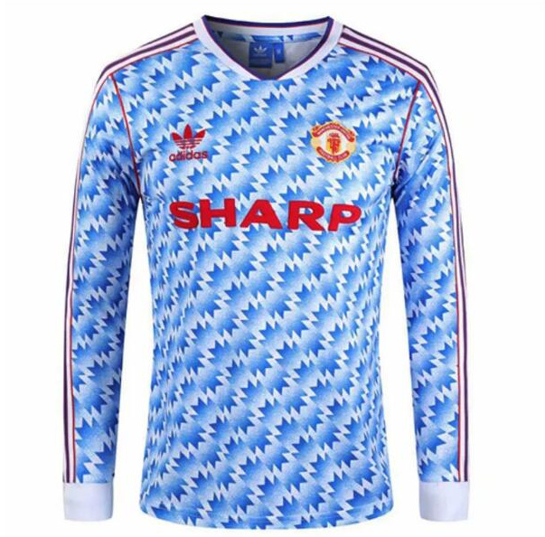 Retro Manchester United 1990-92 Away Long Sleeve Soccer Jersey