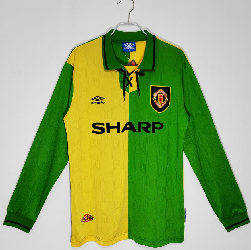 Retro Manchester United 1992-94 Away Long Sleeve Soccer Jersey