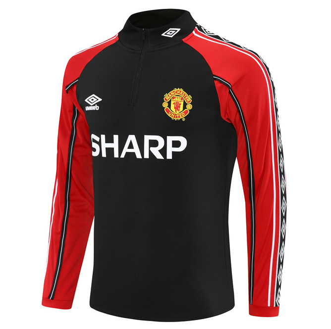 Retro Manchester United 1998-99 Black Training Sweatshirt