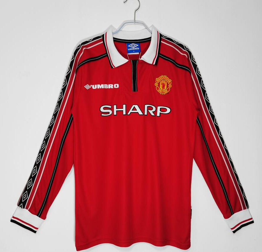 Retro Manchester United 1998-99 Home Long Sleeve Soccer Jersey